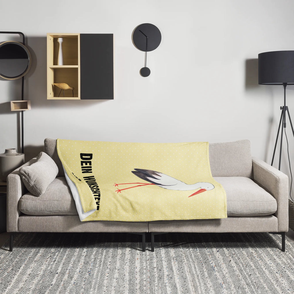 Personalisierte Decke Storch Personalisierte Decke, Decke mit Namen, Kuscheldecke mit Namen, Decke bedrucken, Kuscheldecke bedrucken, Tiermotive, Gute Laune, lustige Sprüche, Tiere, Storch, Störche, Schwangerschaft, Geburt, Mutter, Mütter, Mutter werden, Schwanger, Babybauch, Baby