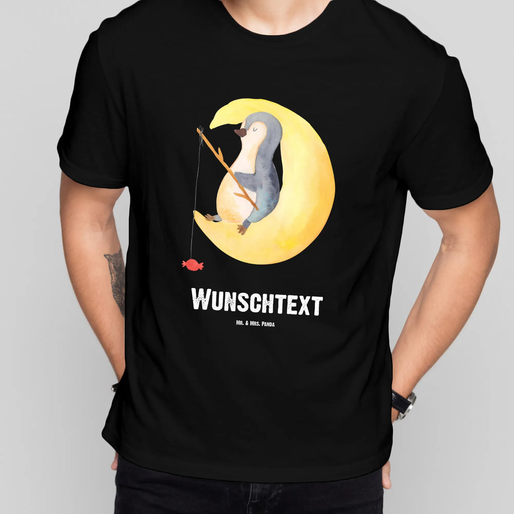 Personalisiertes T-Shirt Pinguin Mond T-Shirt Personalisiert, T-Shirt mit Namen, T-Shirt mit Aufruck, Männer, Frauen, Wunschtext, Bedrucken, Pinguin, Pinguine, Spruch, schlafen, Nachtruhe, Einschlafen, Schlafzimmer, Schlafstörungen, Gästezimmer