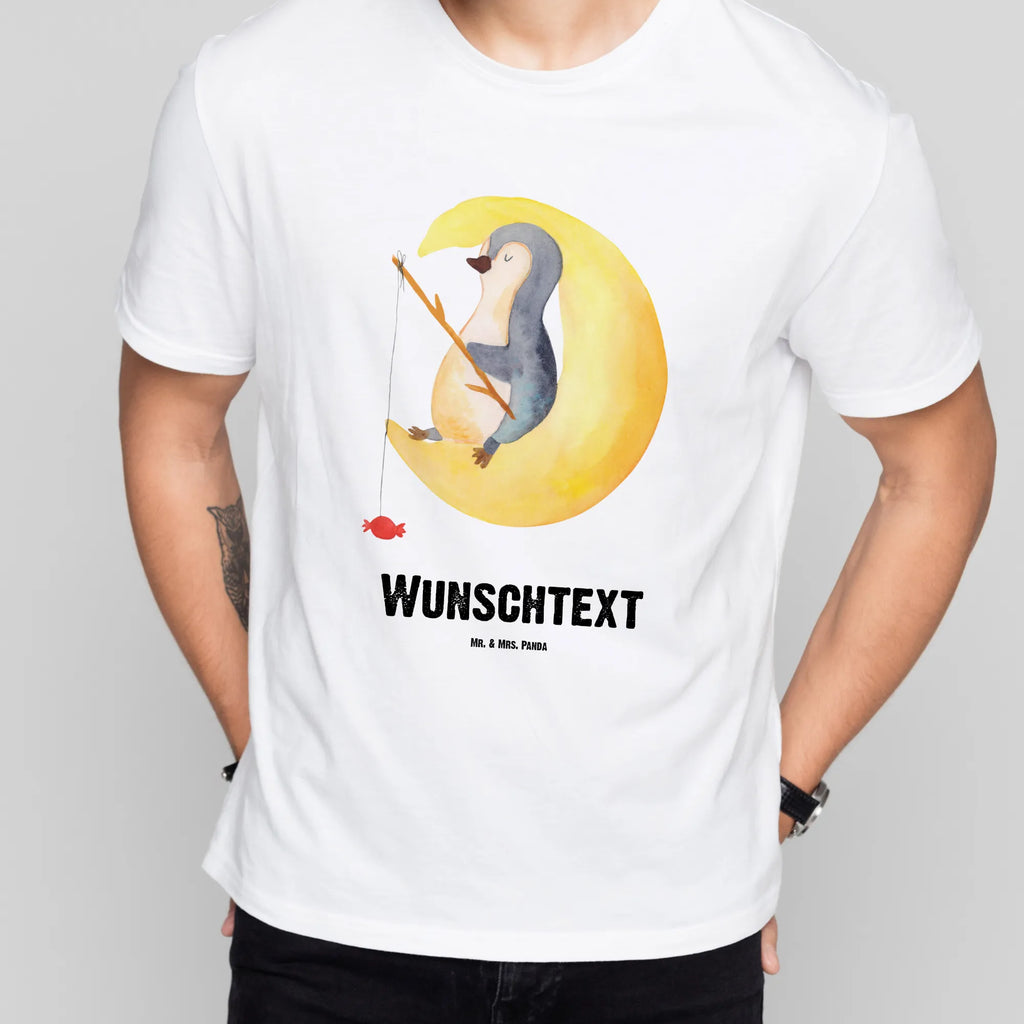 Personalisiertes T-Shirt Pinguin Mond T-Shirt Personalisiert, T-Shirt mit Namen, T-Shirt mit Aufruck, Männer, Frauen, Wunschtext, Bedrucken, Pinguin, Pinguine, Spruch, schlafen, Nachtruhe, Einschlafen, Schlafzimmer, Schlafstörungen, Gästezimmer