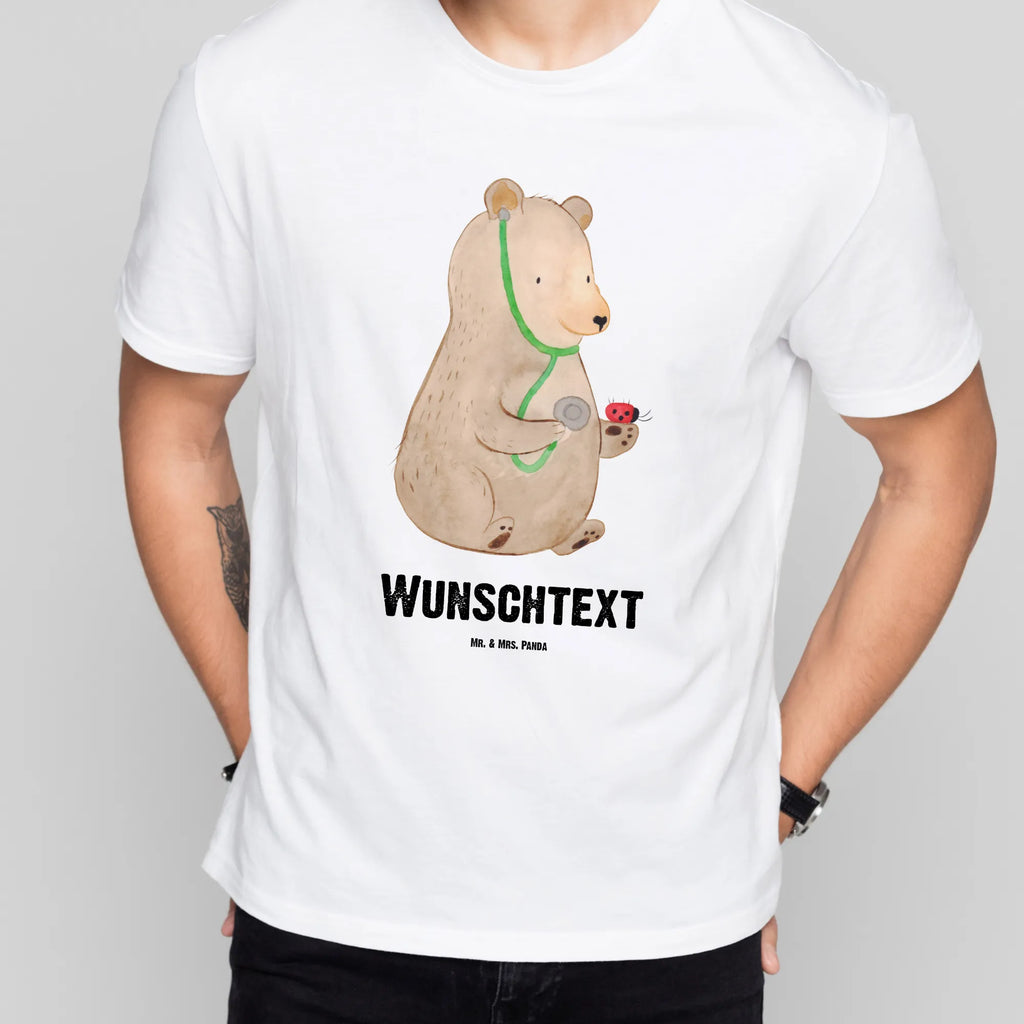 Personalisiertes T-Shirt Bär Arzt T-Shirt Personalisiert, T-Shirt mit Namen, T-Shirt mit Aufruck, Männer, Frauen, Wunschtext, Bedrucken, Bär, Teddy, Teddybär, Arzt, Ärztin, Doktor, Professor, Doktorin, Professorin