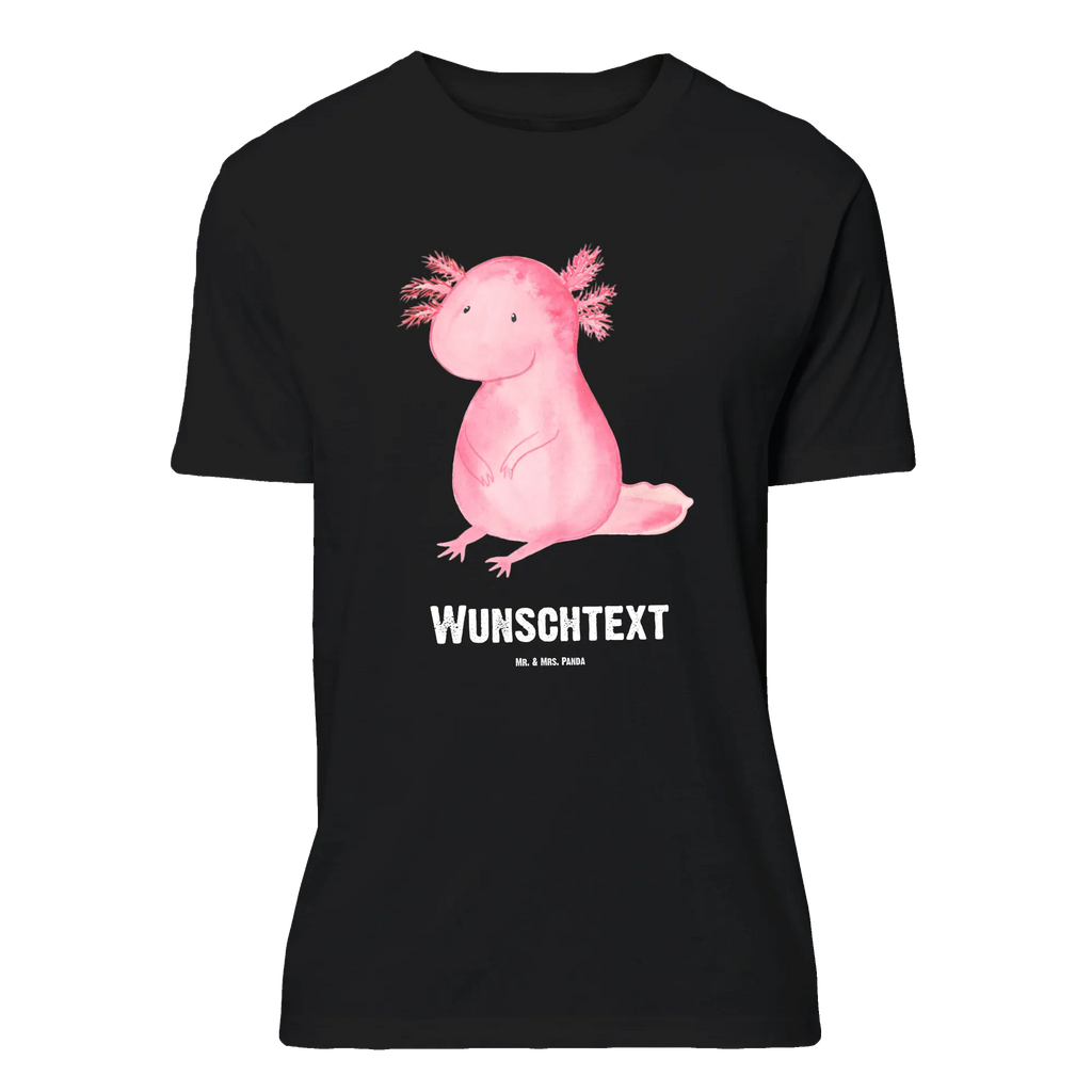 Personalisiertes T-Shirt Axolotl T-Shirt Personalisiert, T-Shirt mit Namen, T-Shirt mit Aufruck, Männer, Frauen, Wunschtext, Bedrucken, Axolotl, Molch, Axolot, vergnügt, fröhlich, zufrieden, Lebensstil, Weisheit, Lebensweisheit, Liebe, Freundin