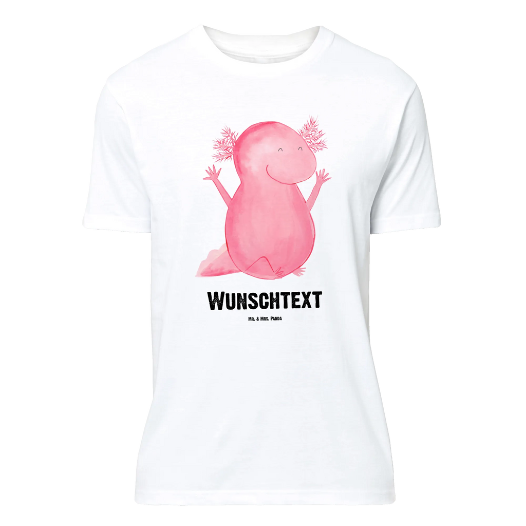 Personalisiertes T-Shirt Axolotl Hurra T-Shirt Personalisiert, T-Shirt mit Namen, T-Shirt mit Aufruck, Männer, Frauen, Wunschtext, Bedrucken, Axolotl, Molch, Axolot, Schwanzlurch, Lurch, Lurche, fröhlich, Spaß, Freude, Motivation, Zufriedenheit