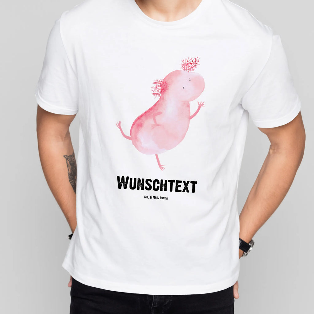 Personalisiertes T-Shirt Axolotl Tanzen T-Shirt Personalisiert, T-Shirt mit Namen, T-Shirt mit Aufruck, Männer, Frauen, Wunschtext, Bedrucken, Axolotl, Molch, Axolot, Schwanzlurch, Lurch, Lurche, Dachschaden, Sterne, verrückt, Freundin, beste Freundin