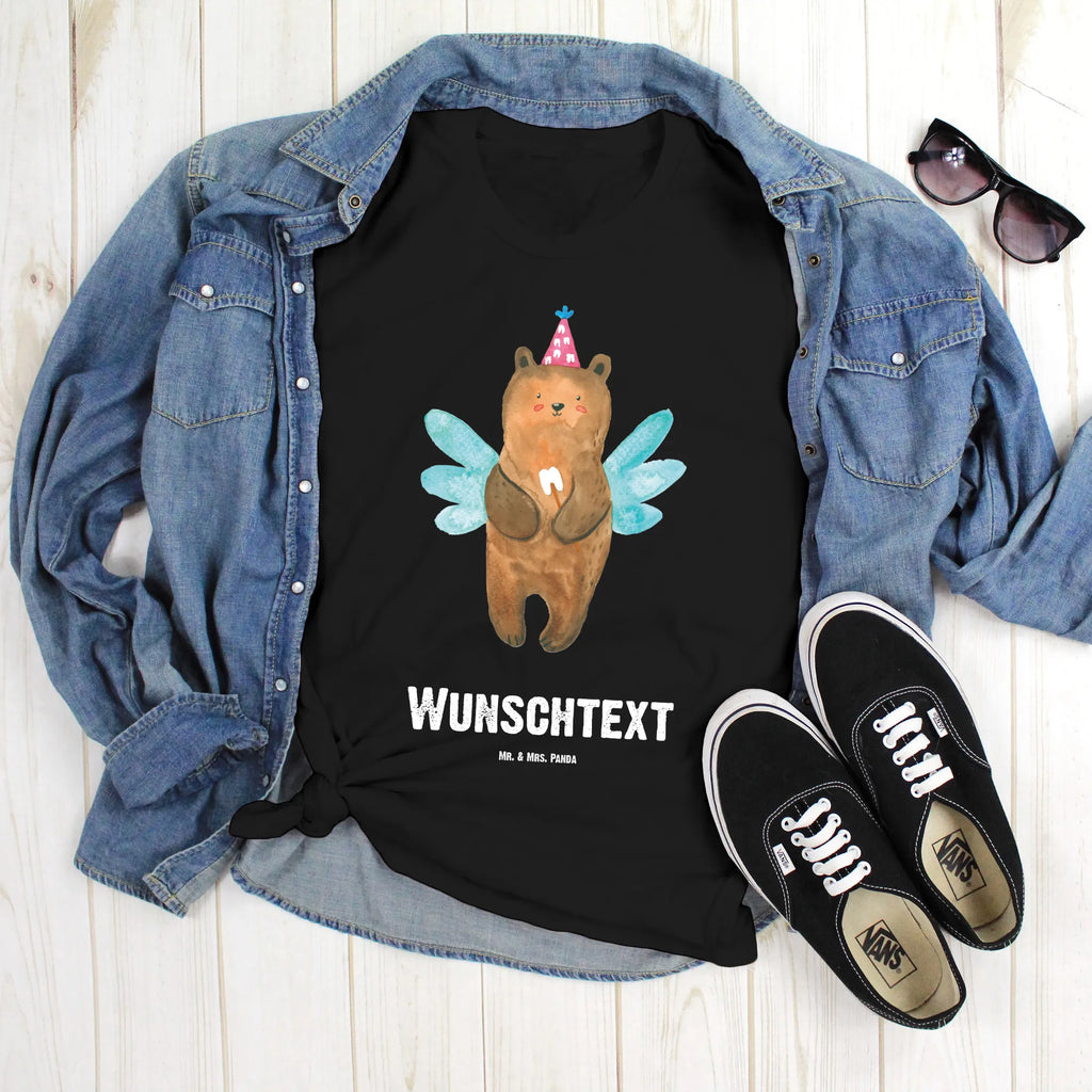 Personalisiertes T-Shirt Zahnfee Bär T-Shirt Personalisiert, T-Shirt mit Namen, T-Shirt mit Aufruck, Männer, Frauen, Wunschtext, Bedrucken, Bär, Teddy, Teddybär, Zahnfee, Fee, Milchzahn, Erster Zahn