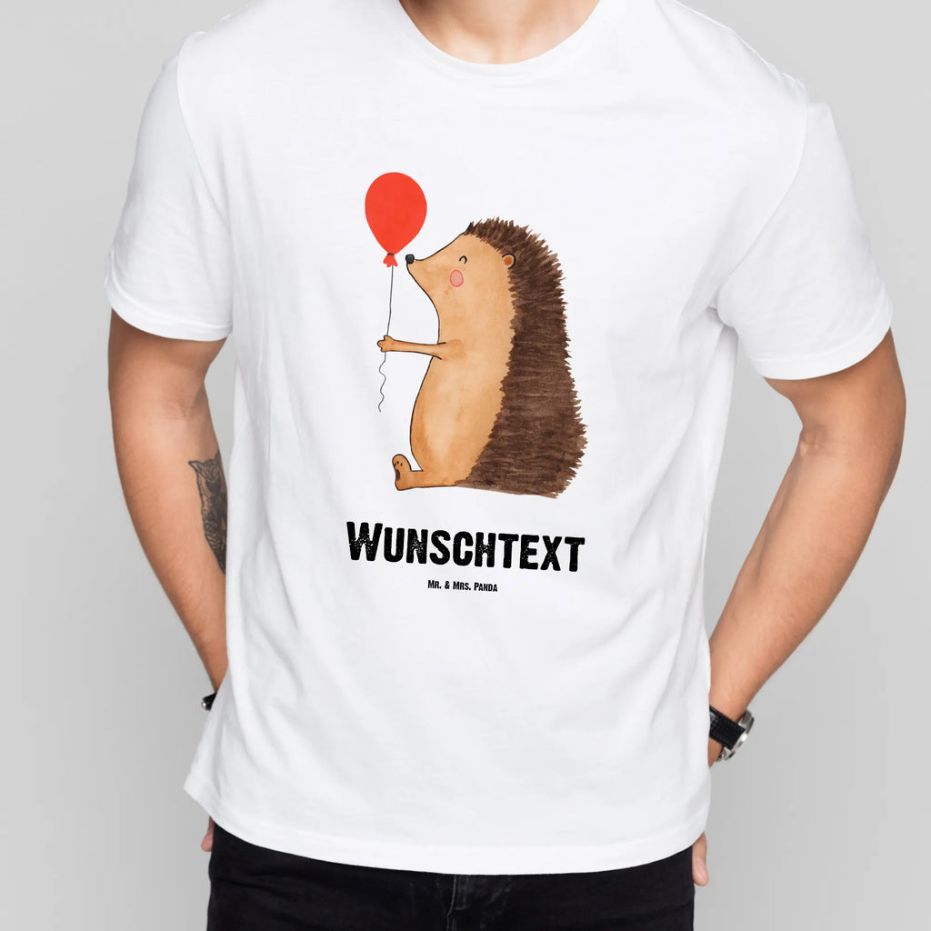 Personalisiertes T-Shirt Igel mit Luftballon T-Shirt Personalisiert, T-Shirt mit Namen, T-Shirt mit Aufruck, Männer, Frauen, Wunschtext, Bedrucken, Tiermotive, Gute Laune, lustige Sprüche, Tiere, Igel, Geburtstag, Herzlichen Glückwunsch, Glückwunsch, Geburtstagskind, Ballon, Happy Birthday