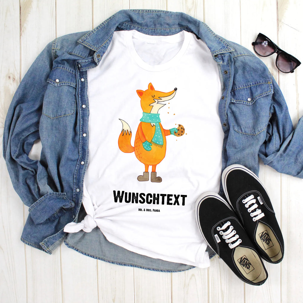 Personalisiertes T-Shirt Fuchs Keks T-Shirt Personalisiert, T-Shirt mit Namen, T-Shirt mit Aufruck, Männer, Frauen, Wunschtext, Bedrucken, Fuchs, Füchse, Backen Spruch, Kekse, Winter, Weihnachtszeit, Plätzchen, Liebe, Küche Deko