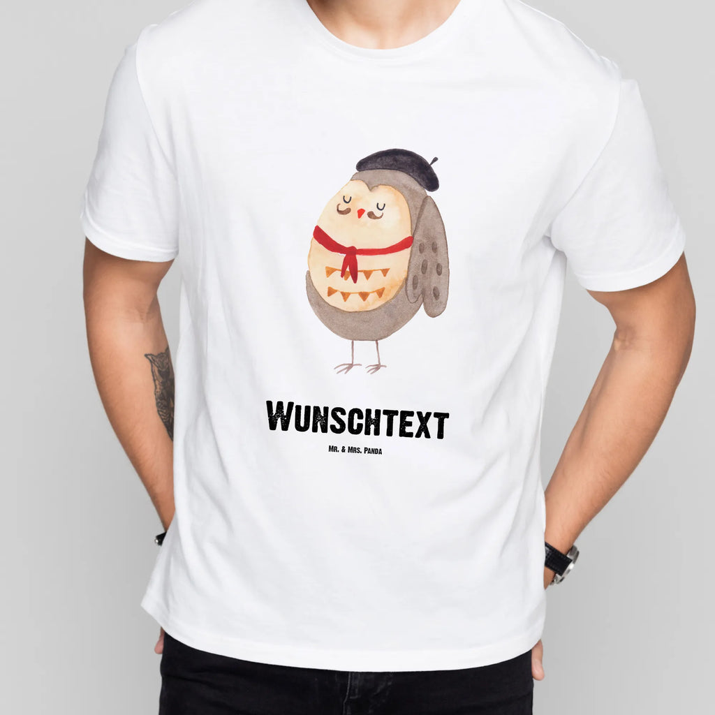 Personalisiertes T-Shirt Eule Französisch T-Shirt Personalisiert, T-Shirt mit Namen, T-Shirt mit Aufruck, Männer, Frauen, Eule, Eulen, Eule Deko, Owl, hibou, La vie est belle, das Leben ist schön, Spruch schön, Spruch Französisch, Frankreich