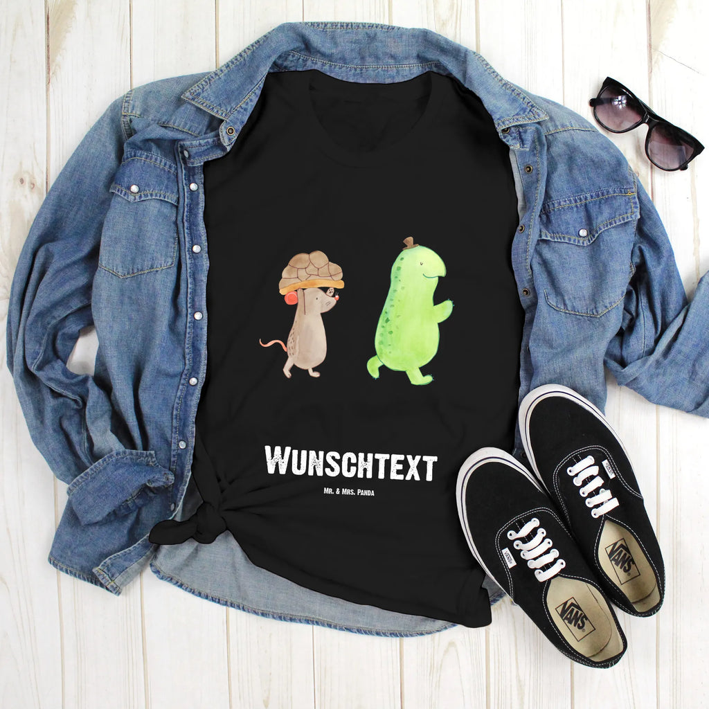 Personalisiertes T-Shirt Schildkröte & Maus T-Shirt Personalisiert, T-Shirt mit Namen, T-Shirt mit Aufruck, Männer, Frauen, Wunschtext, Bedrucken, Schildkröte, Maus, Freunde, Freundinnen, beste Freunde, beste Freundinnen