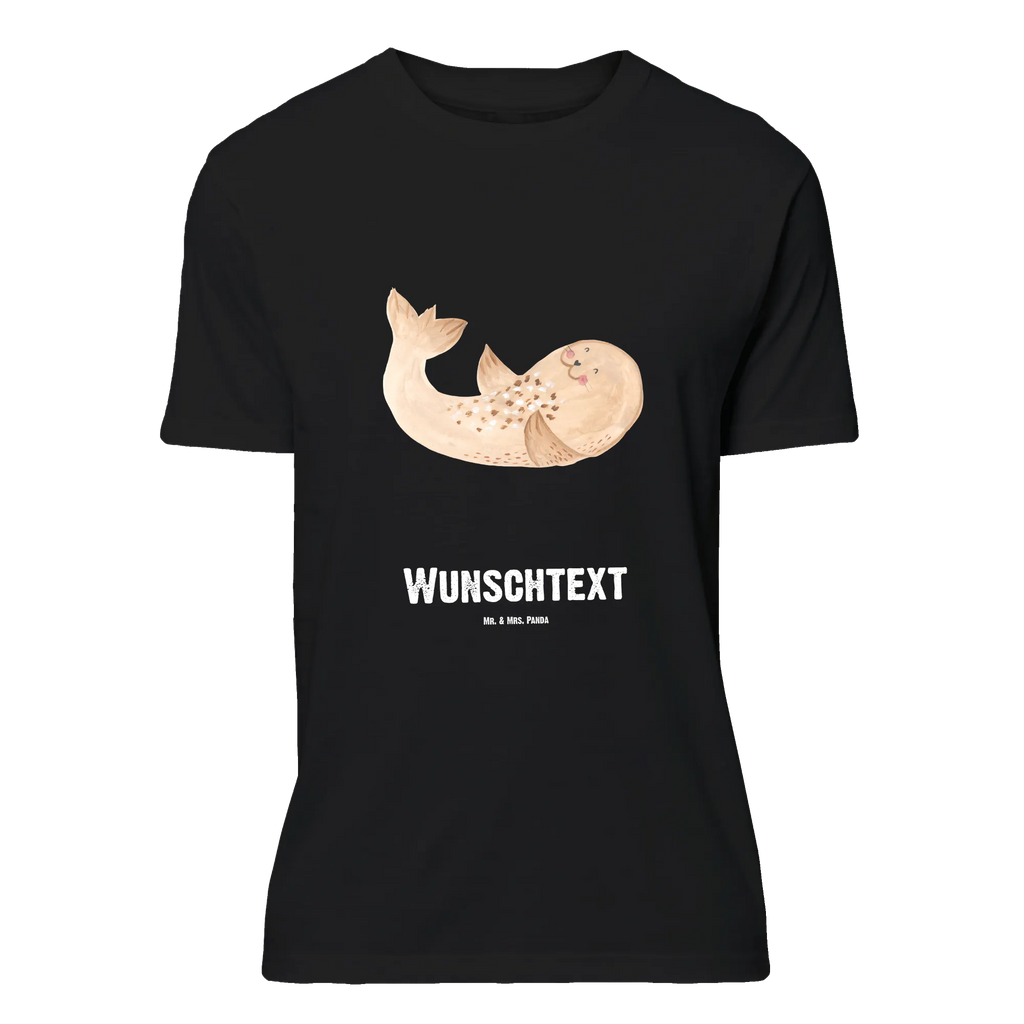 Personalisiertes T-Shirt Robbe liegend T-Shirt Personalisiert, T-Shirt mit Namen, T-Shirt mit Aufruck, Männer, Frauen, Wunschtext, Bedrucken, Tiermotive, Gute Laune, lustige Sprüche, Tiere, Robbe, Robben, Seehund, Strand, Meerestier, Ostsee, Nordsee, Lachen, Freude