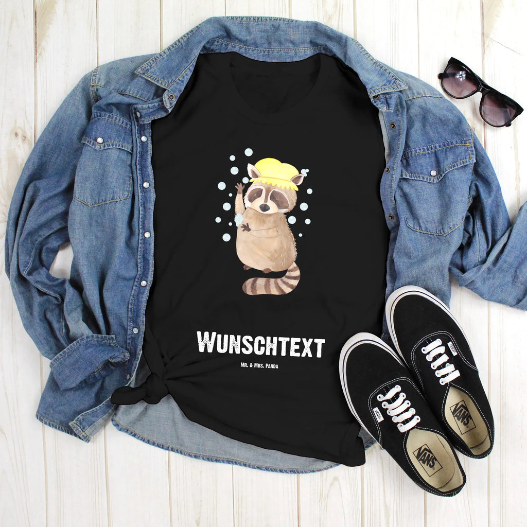 Personalisiertes T-Shirt Waschbär T-Shirt Personalisiert, T-Shirt mit Namen, T-Shirt mit Aufruck, Männer, Frauen, Wunschtext, Bedrucken, Tiermotive, Gute Laune, lustige Sprüche, Tiere, Waschbär, Tagträumen, Plan, Fröhlich, waschen, Seifenblasen