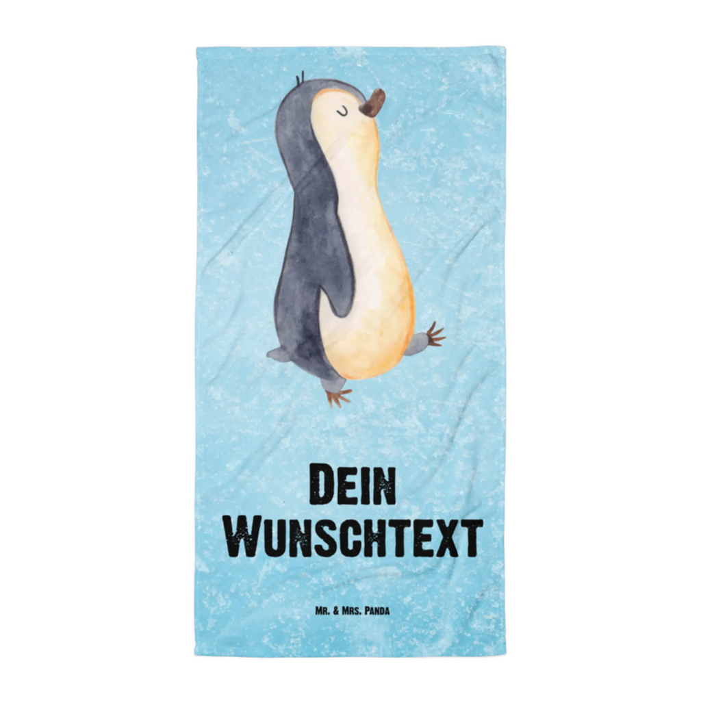 Handtuch mit Namen Pinguin marschierend Personalisiertes Badehandtuch, Handtuch personalisiert, Handtuch mit Namen, Badetuch personalisiert, Handtuch bedrucken, Saunatuch mit Namen, Handtuch Geschenk, Pinguin, Pinguine, Frühaufsteher, Langschläfer, Bruder, Schwester, Familie