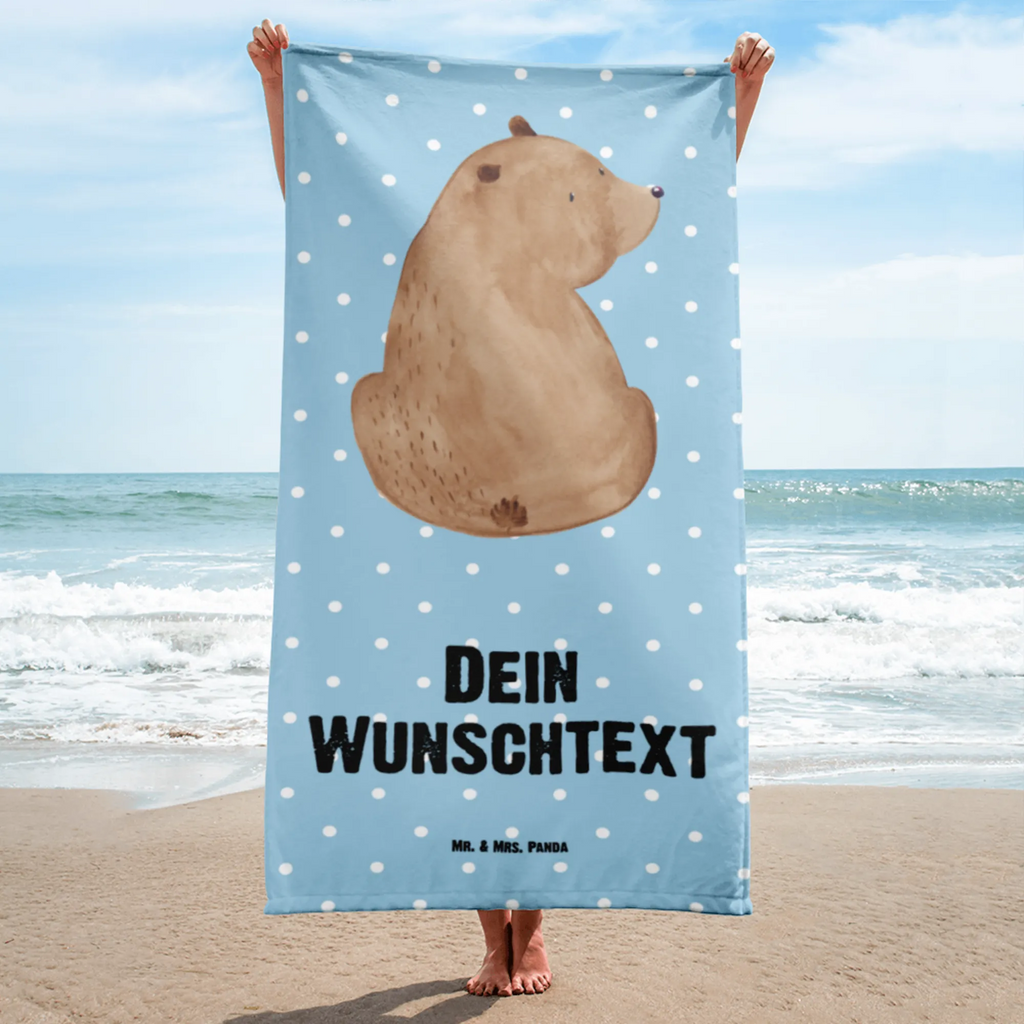 Handtuch mit Namen Bär Schulterblick Personalisiertes Badehandtuch, Handtuch personalisiert, Handtuch mit Namen, Badetuch personalisiert, Handtuch bedrucken, Saunatuch mit Namen, Handtuch Geschenk, Bär, Teddy, Teddybär, Selbstachtung, Weltansicht, Motivation, Bären, Bärenliebe, Weisheit