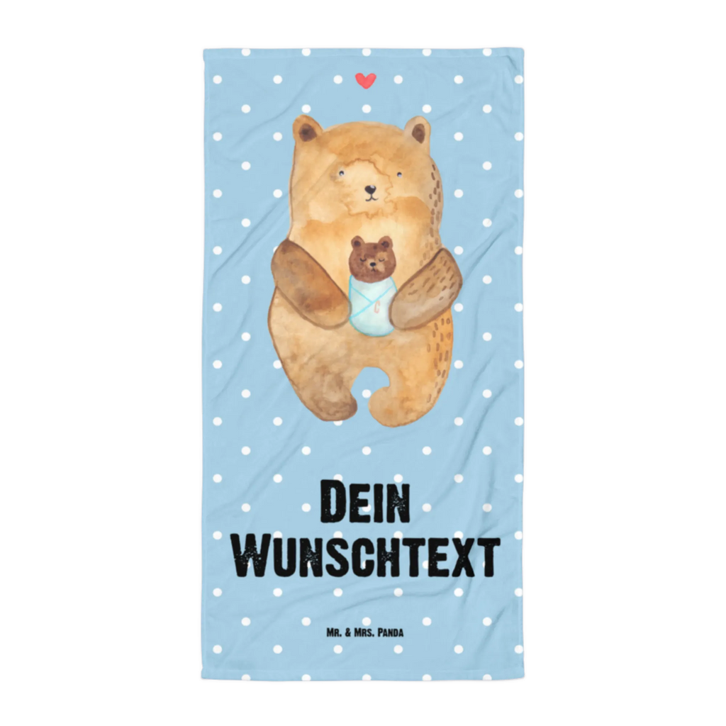 Handtuch mit Namen Bär mit Baby Personalisiertes Badehandtuch, Handtuch personalisiert, Handtuch mit Namen, Badetuch personalisiert, Handtuch bedrucken, Saunatuch mit Namen, Handtuch Geschenk, Bär, Teddy, Teddybär, Eltern, Mutter, Baby, Taufe, Geburt, Nichte, Neffe, Enkel, Enkelin, Täufling, Geburtstag, Glückwunsch