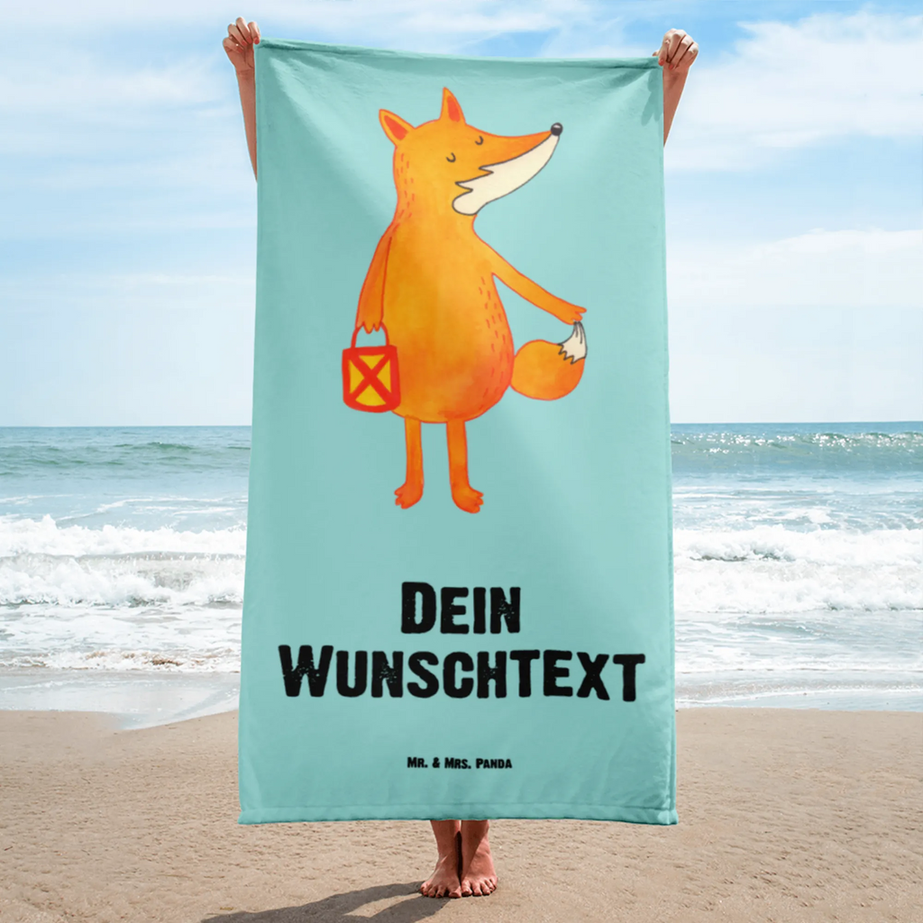 Handtuch mit Namen Fuchs Laterne Personalisiertes Badehandtuch, Handtuch personalisiert, Handtuch mit Namen, Badetuch personalisiert, Handtuch bedrucken, Saunatuch mit Namen, Handtuch Geschenk, Fuchs, Füchse, Spruch trösten, Liebeskummer Spruch, Laterne, Sankt Martin, Laternenumzug, Aufmuntern, Cäsar Otto Hugo Flaischlen