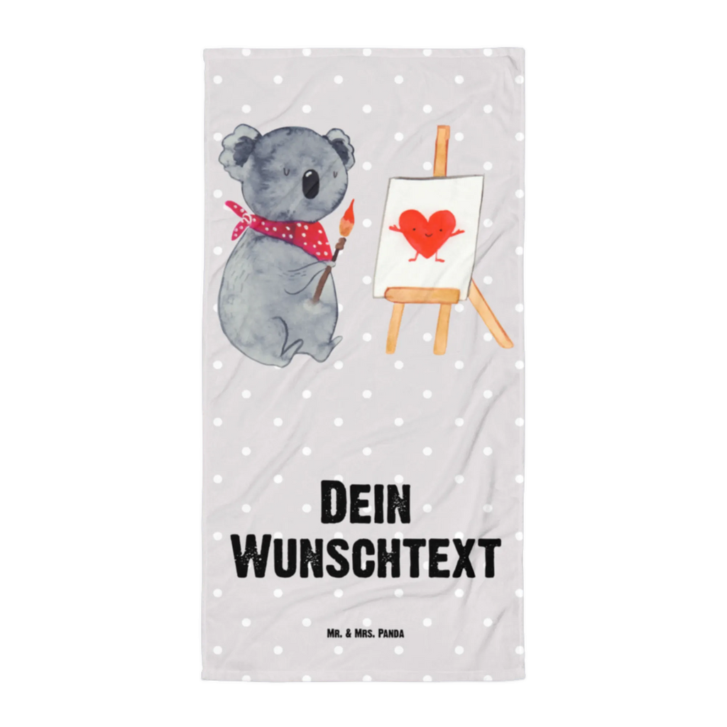 Handtuch mit Namen Koala Künstler Personalisiertes Badehandtuch, Handtuch personalisiert, Handtuch mit Namen, Badetuch personalisiert, Handtuch bedrucken, Saunatuch mit Namen, Handtuch Geschenk, Koala, Koalabär, Liebe, Liebensbeweis, Liebesgeschenk, Gefühle, Künstler, zeichnen