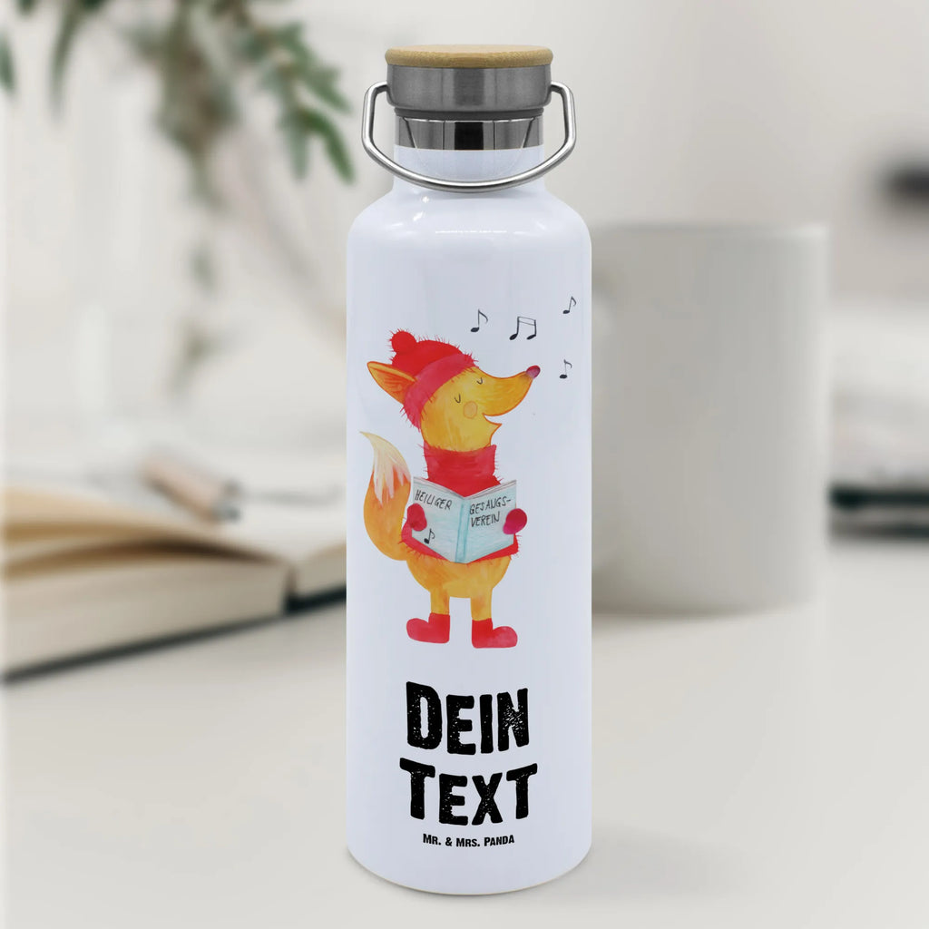 Personalisierte Trinkflasche Fuchs Sänger Personalisierte Trinkflasche, Trinkflasche mit Namen, Trinkflasche bedrucken, Flasche personalisiert, Trinkflasch mit Aufdruck, Trinkflasche Werbegeschenk, Namensaufdruck Trinkflasche, Sportflasche personalisiert, Trinkflasche Sport, Winter, Weihnachten, Weihnachtsdeko, Nikolaus, Advent, Heiligabend, Wintermotiv, Fuchs, Füchse, Sänger, Geschenk Sänger, Singen, Weihnachtslieder