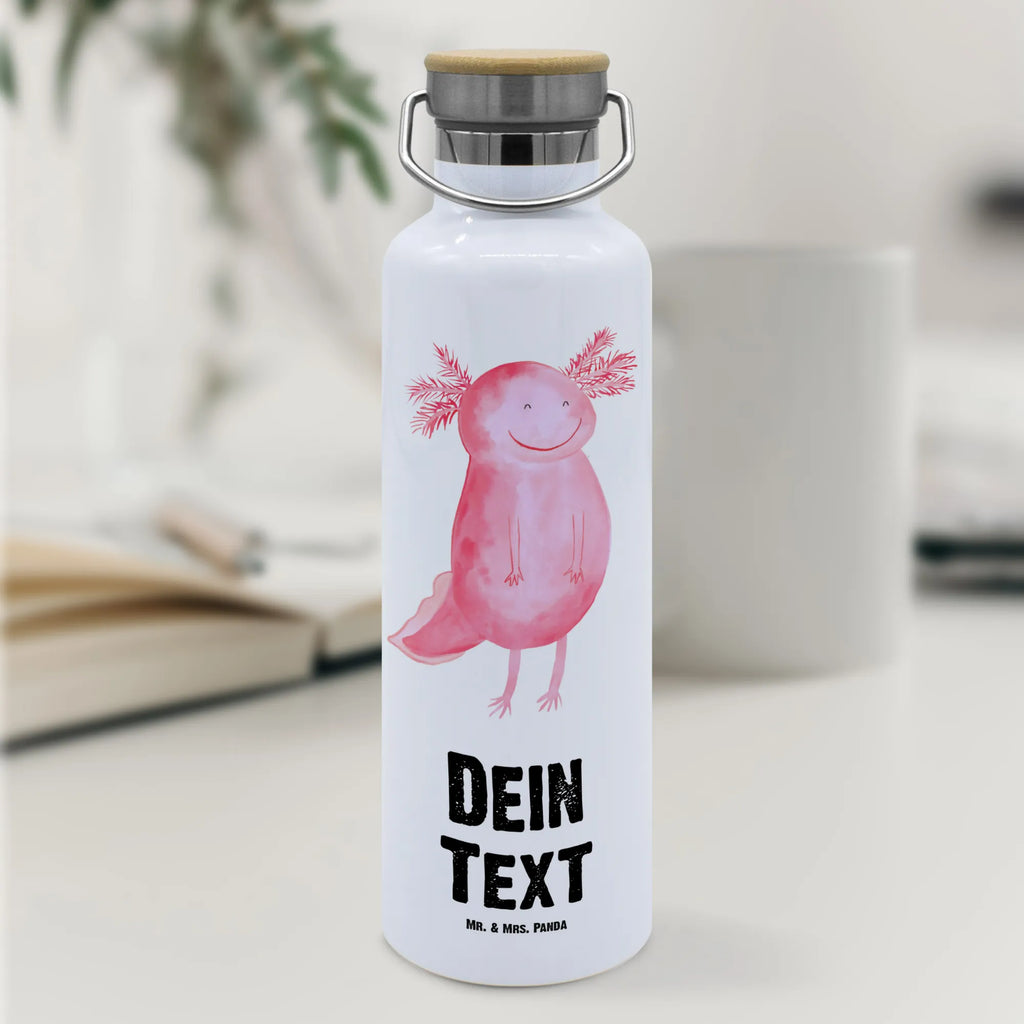 Personalisierte Trinkflasche Axolotl glücklich Personalisierte Trinkflasche, Trinkflasche mit Namen, Trinkflasche bedrucken, Flasche personalisiert, Trinkflasch mit Aufdruck, Trinkflasche Werbegeschenk, Namensaufdruck Trinkflasche, Sportflasche personalisiert, Trinkflasche Sport, Axolotl, Molch, Axolot, Schwanzlurch, Lurch, Lurche, Motivation, gute Laune