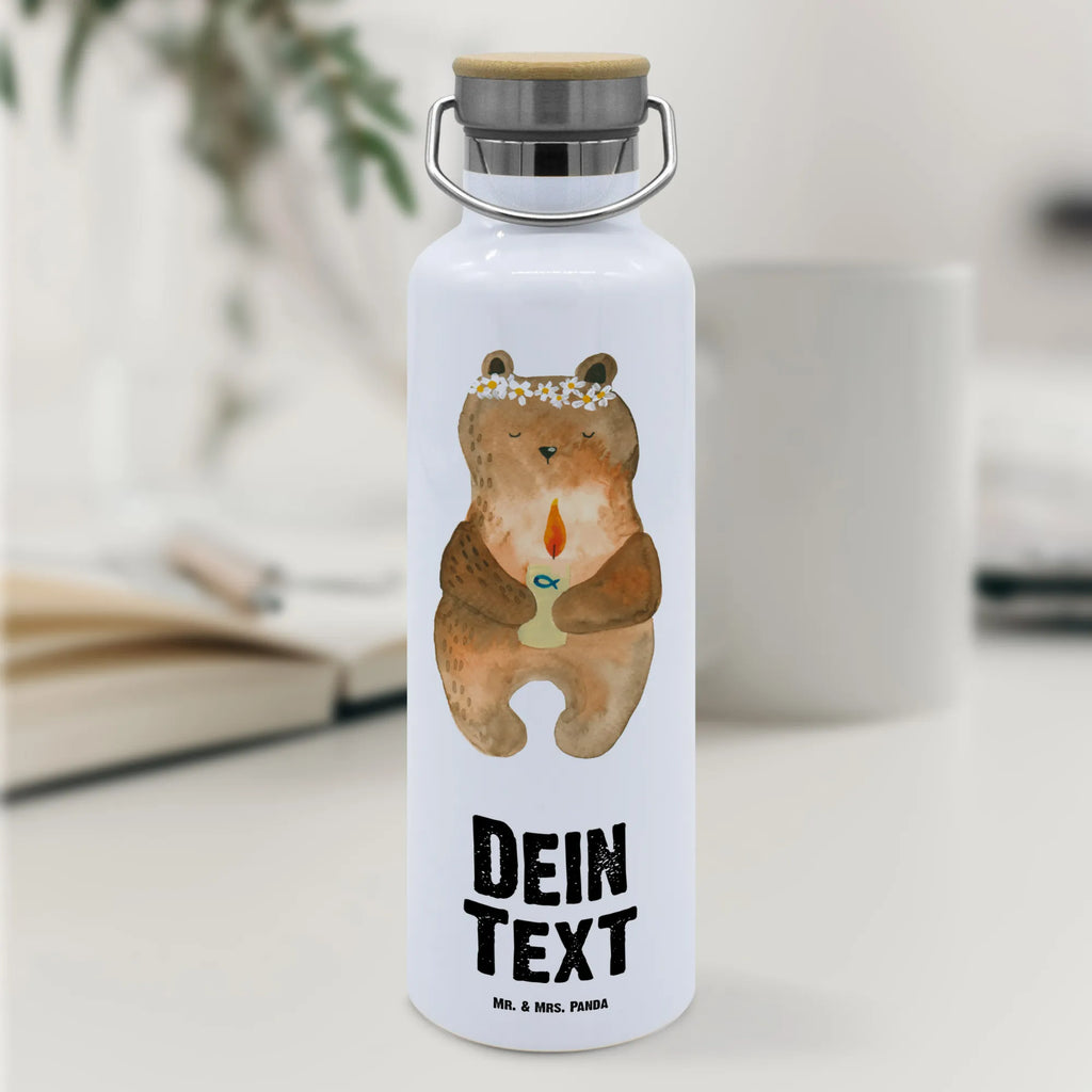 Personalisierte Trinkflasche Kommunion-Bär Personalisierte Trinkflasche, Trinkflasche mit Namen, Trinkflasche bedrucken, Flasche personalisiert, Trinkflasch mit Aufdruck, Trinkflasche Werbegeschenk, Namensaufdruck Trinkflasche, Sportflasche personalisiert, Trinkflasche Sport, Bär, Teddy, Teddybär, Kommunion, Gottes Segen, Taufkerze, katholisch