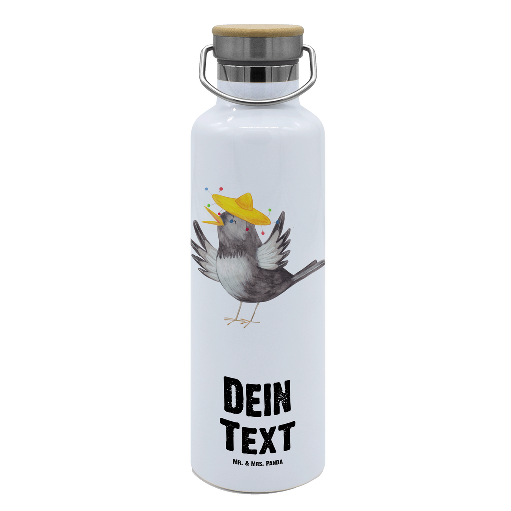 Personalisierte Trinkflasche Rabe mit Sombrero Personalisierte Trinkflasche, Trinkflasche mit Namen, Trinkflasche bedrucken, Flasche personalisiert, Trinkflasch mit Aufdruck, Trinkflasche Werbegeschenk, Namensaufdruck Trinkflasche, Sportflasche personalisiert, Trinkflasche Sport, Tiermotive, Gute Laune, lustige Sprüche, Tiere, Rabe, Vogel, Vögel, Spruch positiv, fröhlich sein, glücklich sein, Glück Spruch, froh, Elster, Motivation