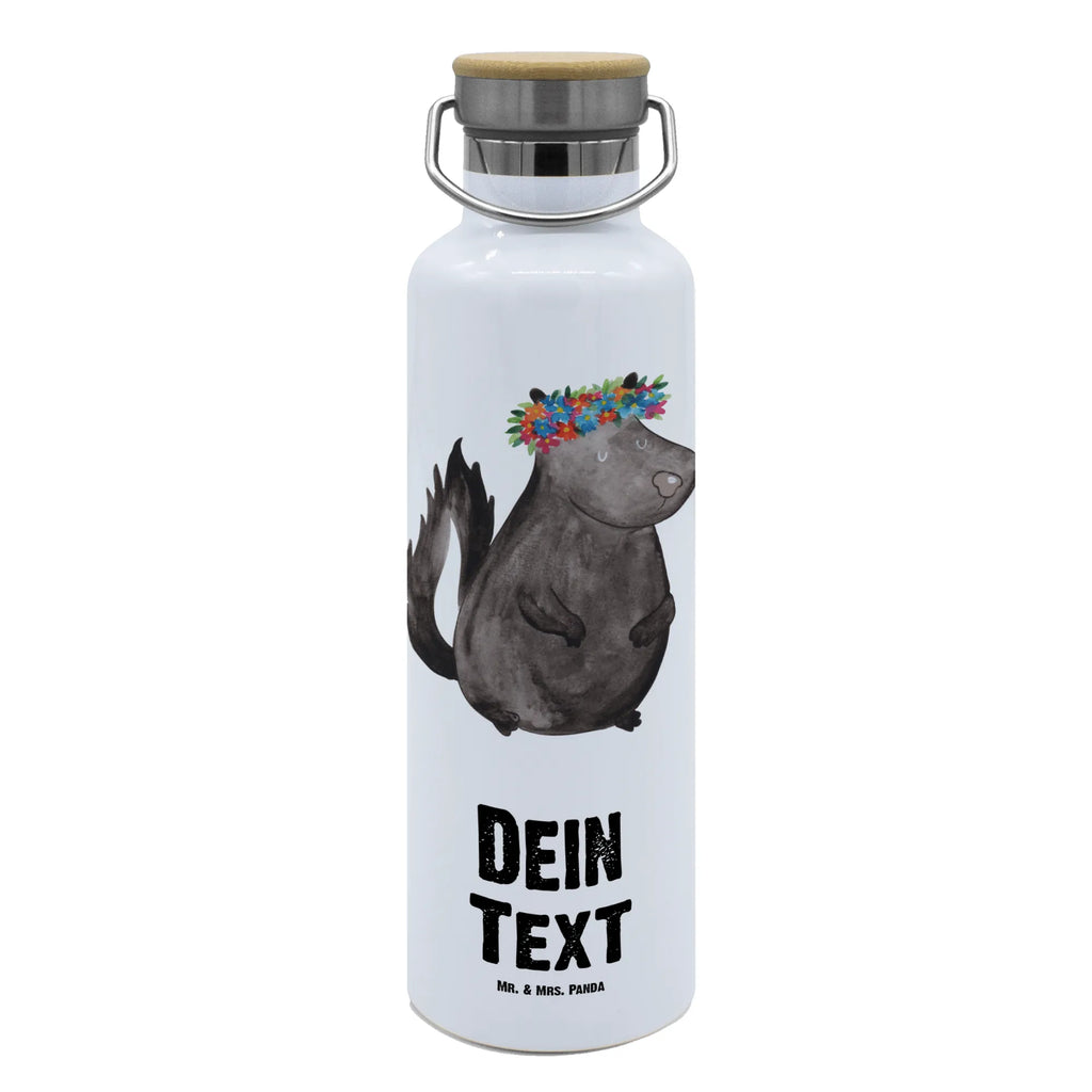 Personalisierte Trinkflasche Stinktier Blumenmaedchen Personalisierte Trinkflasche, Trinkflasche mit Namen, Trinkflasche bedrucken, Flasche personalisiert, Trinkflasch mit Aufdruck, Trinkflasche Werbegeschenk, Namensaufdruck Trinkflasche, Sportflasche personalisiert, Trinkflasche Sport, Stinktier, Skunk, Wildtier, Raubtier, Stinker, Stinki, Yoga, Namaste