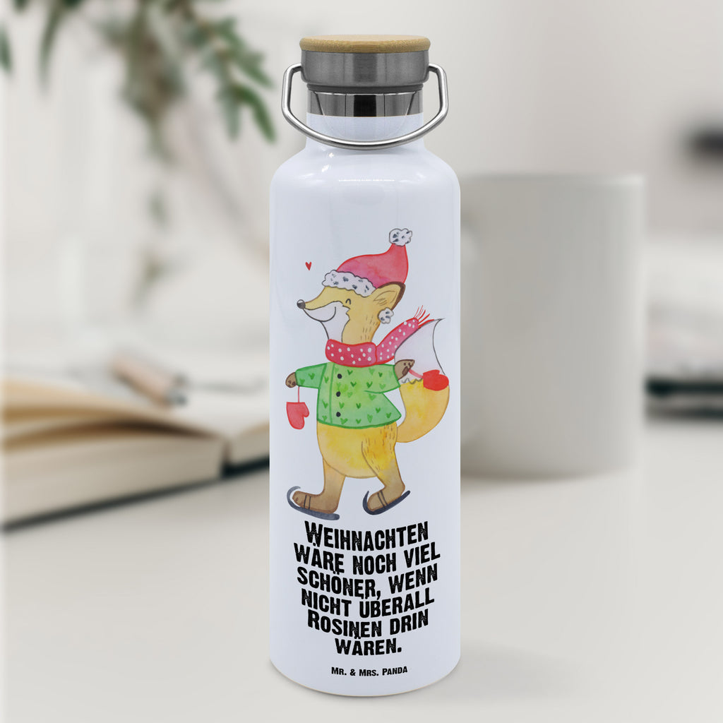 Trinkflasche Fuchs  Schlittschuhe Thermosflasche, Isolierflasche, Edelstahl, Trinkflasche, isoliert, Wamrhaltefunktion, Sportflasche, Flasche zum Sport, Sportlerflasche, Winter, Weihnachten, Weihnachtsdeko, Nikolaus, Advent, Heiligabend, Wintermotiv, Weihnachtsmann, Weihnachtstage, Weihnachtsbaum, Tannenbaum, Weihnachtszeit