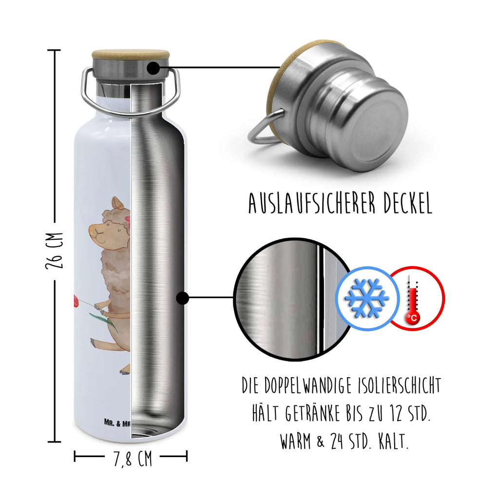 Trinkflasche Alpaka Blume Thermosflasche, Isolierflasche, Edelstahl, Trinkflasche, isoliert, Wamrhaltefunktion, Sportflasche, Flasche zum Sport, Sportlerflasche, Alpaka, Lama, Blume, Lamas, Alpaka Zitat, Alpaka Spruch, Alpaka Dekor, Alpaka Geschenk, Alpaka Dekoration, Alpaka Witz, Motiv Alpaka