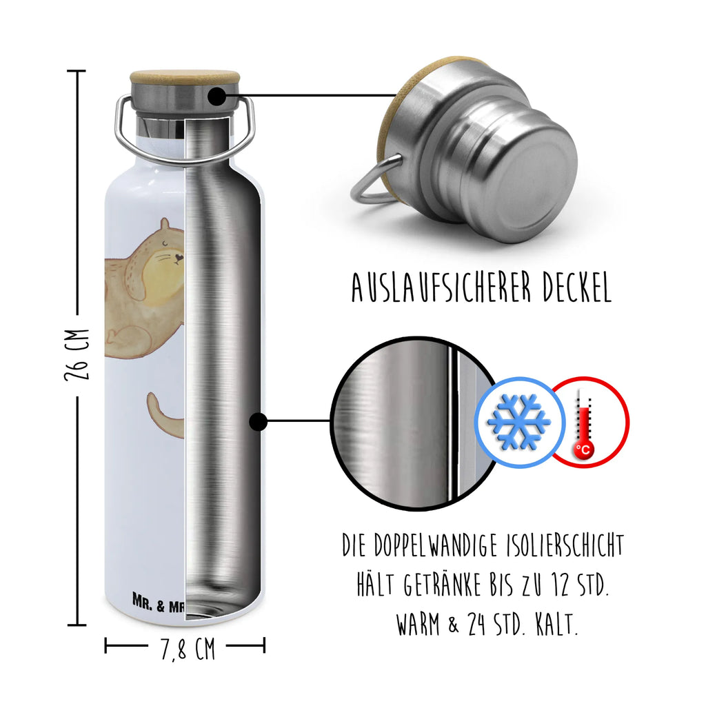 Trinkflasche Otter Hände halten Thermosflasche, Isolierflasche, Edelstahl, Trinkflasche, isoliert, Wamrhaltefunktion, Sportflasche, Flasche zum Sport, Sportlerflasche, Otter, Fischotter, Seeotter, Otter Seeotter See Otter