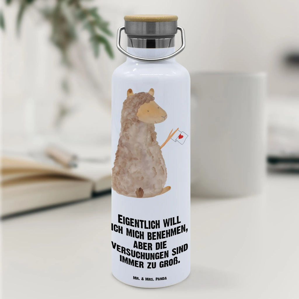 Trinkflasche Alpaka Fahne Thermosflasche, Isolierflasche, Edelstahl, Trinkflasche, isoliert, Wamrhaltefunktion, Sportflasche, Flasche zum Sport, Sportlerflasche, Alpaka, Lama, Alpakas, Lamas, Liebe