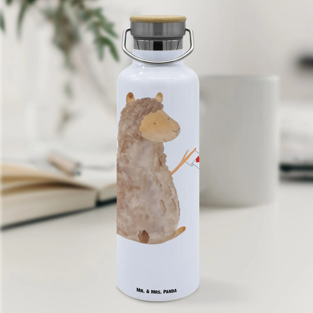 Trinkflasche Alpaka Fahne Thermosflasche, Isolierflasche, Edelstahl, Trinkflasche, isoliert, Wamrhaltefunktion, Sportflasche, Flasche zum Sport, Sportlerflasche, Alpaka, Lama, Alpakas, Lamas, Liebe