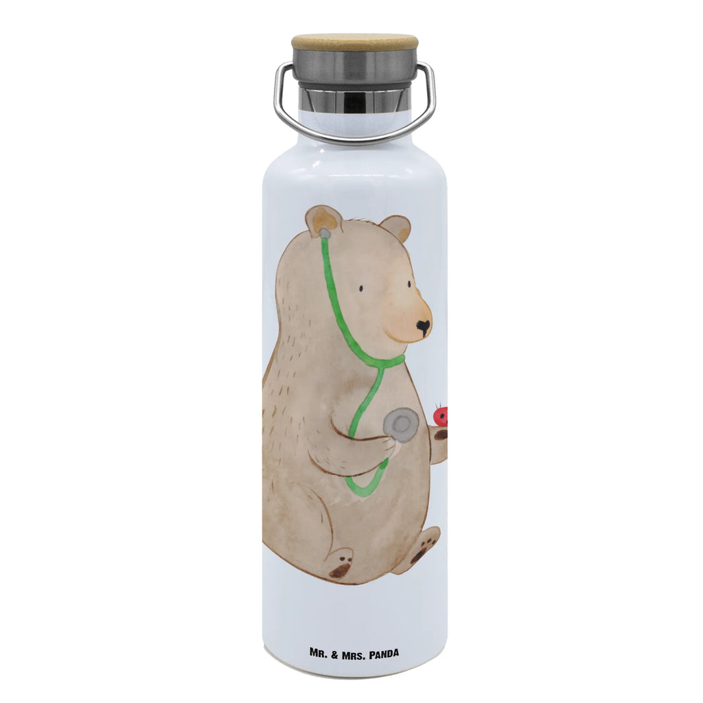 Trinkflasche Bär Arzt Thermosflasche, Isolierflasche, Edelstahl, Trinkflasche, isoliert, Wamrhaltefunktion, Sportflasche, Flasche zum Sport, Sportlerflasche, Bär, Teddy, Teddybär, Arzt, Ärztin, Doktor, Professor, Doktorin, Professorin