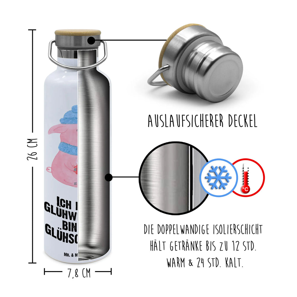 Trinkflasche Schwein Glühwein Thermosflasche, Isolierflasche, Edelstahl, Trinkflasche, isoliert, Wamrhaltefunktion, Sportflasche, Flasche zum Sport, Sportlerflasche, Winter, Weihnachten, Weihnachtsdeko, Nikolaus, Advent, Heiligabend, Wintermotiv, Glühschwein, Glühwein, Weihnachtsmarkt, Punsch