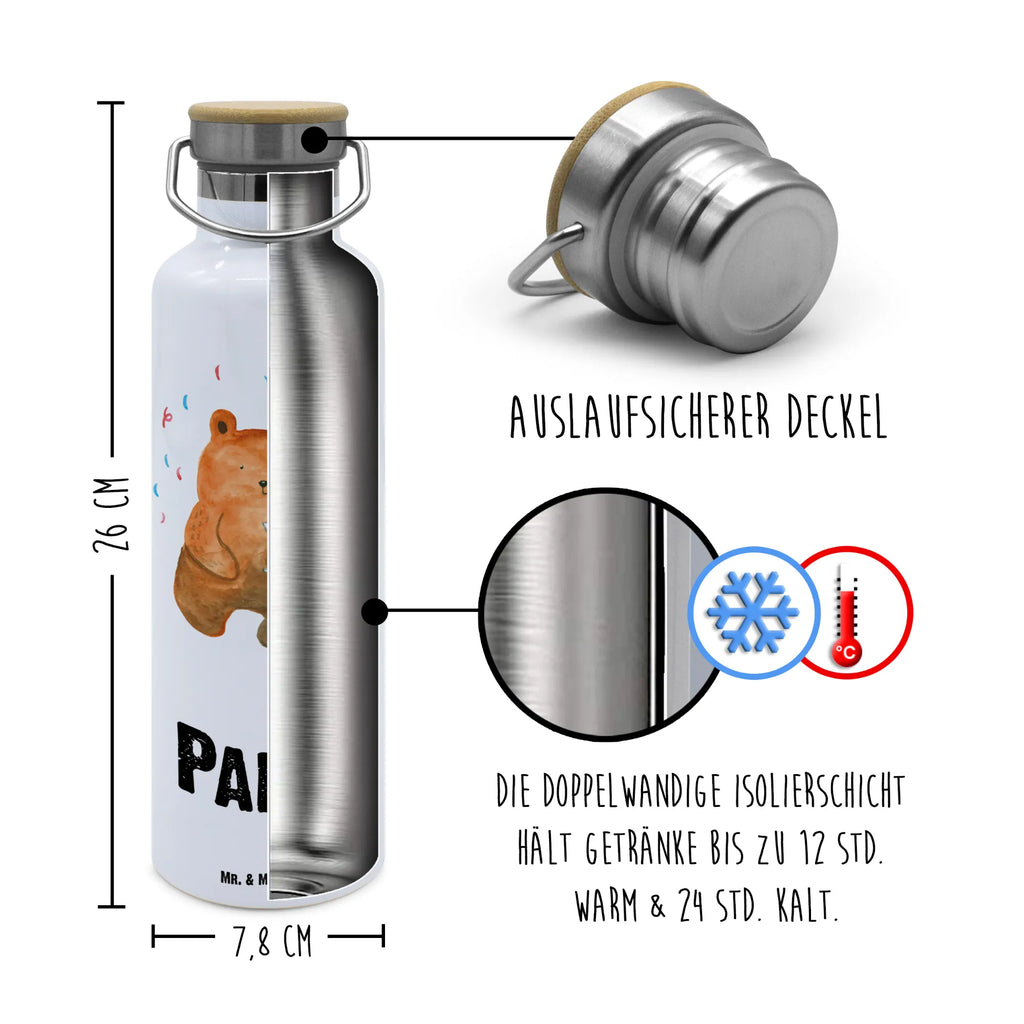 Trinkflasche Bär Party Thermosflasche, Isolierflasche, Edelstahl, Trinkflasche, isoliert, Wamrhaltefunktion, Sportflasche, Flasche zum Sport, Sportlerflasche, Bär, Teddy, Teddybär, Geburtstag, Geburtstagsgeschenk, Geschenk, Party, Feiern, Abfeiern, Mitbringsel, Gute Laune, Lustig