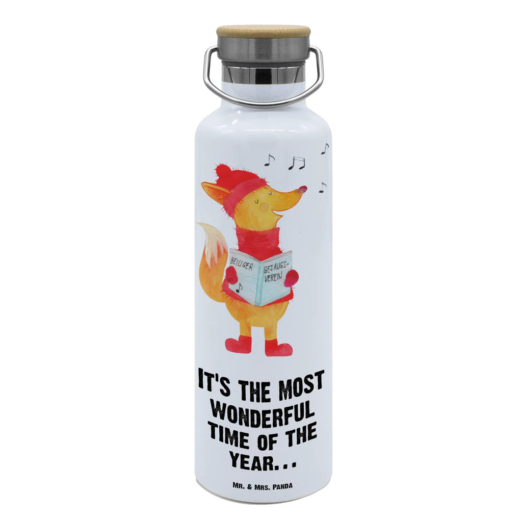 Trinkflasche Fuchs Sänger Thermosflasche, Isolierflasche, Edelstahl, Trinkflasche, isoliert, Wamrhaltefunktion, Sportflasche, Flasche zum Sport, Sportlerflasche, Winter, Weihnachten, Weihnachtsdeko, Nikolaus, Advent, Heiligabend, Wintermotiv, Fuchs, Füchse, Sänger, Geschenk Sänger, Singen, Weihnachtslieder