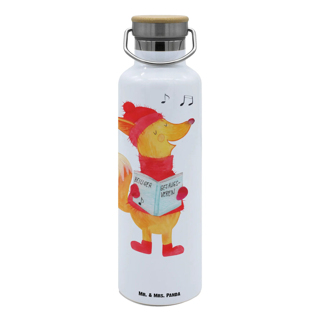 Trinkflasche Fuchs Sänger Thermosflasche, Isolierflasche, Edelstahl, Trinkflasche, isoliert, Wamrhaltefunktion, Sportflasche, Flasche zum Sport, Sportlerflasche, Winter, Weihnachten, Weihnachtsdeko, Nikolaus, Advent, Heiligabend, Wintermotiv, Fuchs, Füchse, Sänger, Geschenk Sänger, Singen, Weihnachtslieder