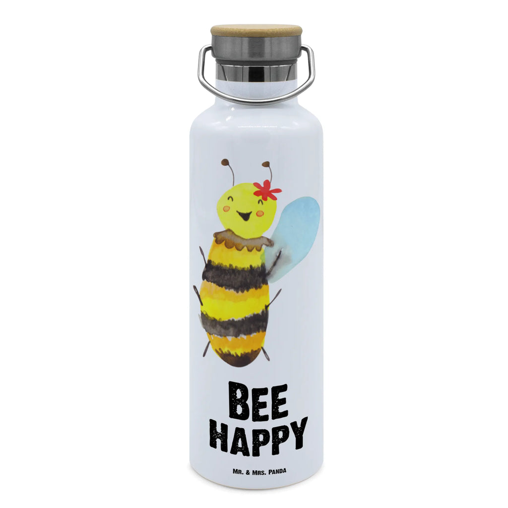 Trinkflasche Biene Happy Thermosflasche, Isolierflasche, Edelstahl, Trinkflasche, isoliert, Wamrhaltefunktion, Sportflasche, Flasche zum Sport, Sportlerflasche, Biene, Wespe, Hummel