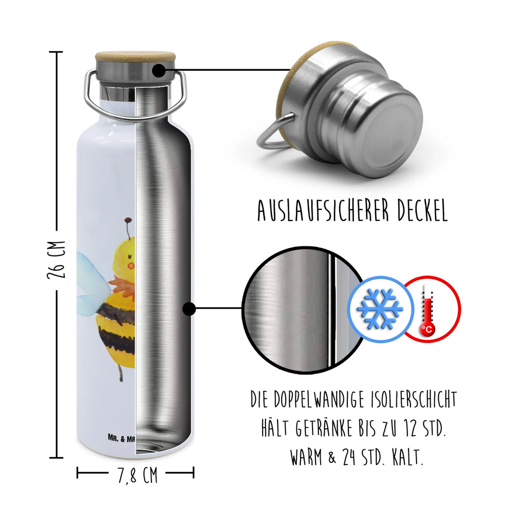 Trinkflasche Biene König Thermosflasche, Isolierflasche, Edelstahl, Trinkflasche, isoliert, Wamrhaltefunktion, Sportflasche, Flasche zum Sport, Sportlerflasche, Biene, Wespe, Hummel