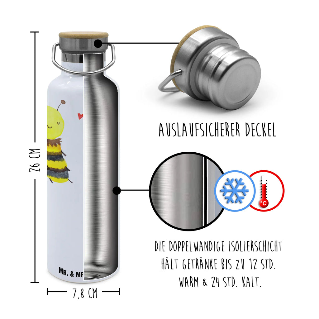 Trinkflasche Biene Verliebt Thermosflasche, Isolierflasche, Edelstahl, Trinkflasche, isoliert, Wamrhaltefunktion, Sportflasche, Flasche zum Sport, Sportlerflasche, Biene, Wespe, Hummel