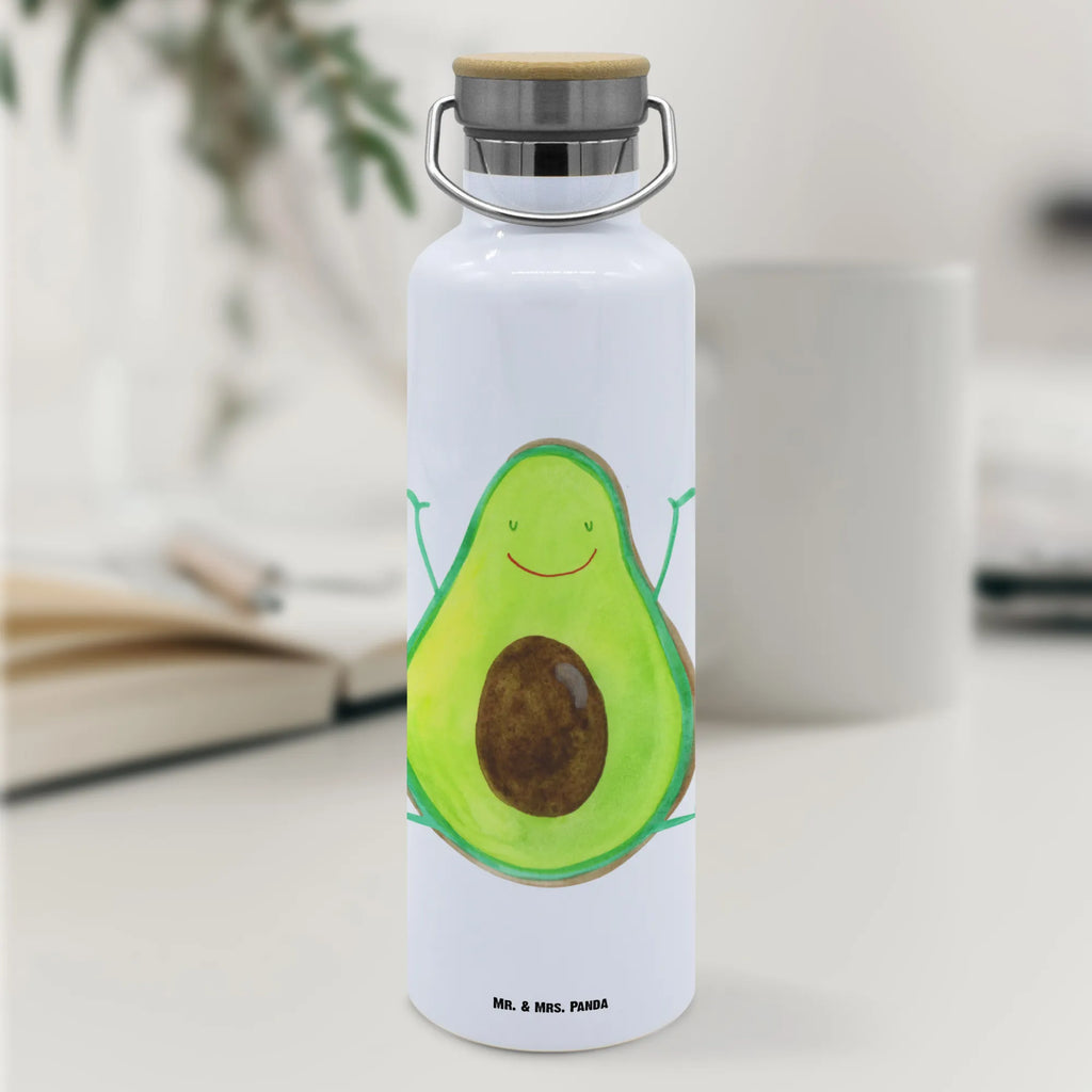 Trinkflasche Avocado Glücklich Thermosflasche, Isolierflasche, Edelstahl, Trinkflasche, isoliert, Wamrhaltefunktion, Sportflasche, Flasche zum Sport, Sportlerflasche, Avocado, Veggie, Vegan, Gesund, Chaos