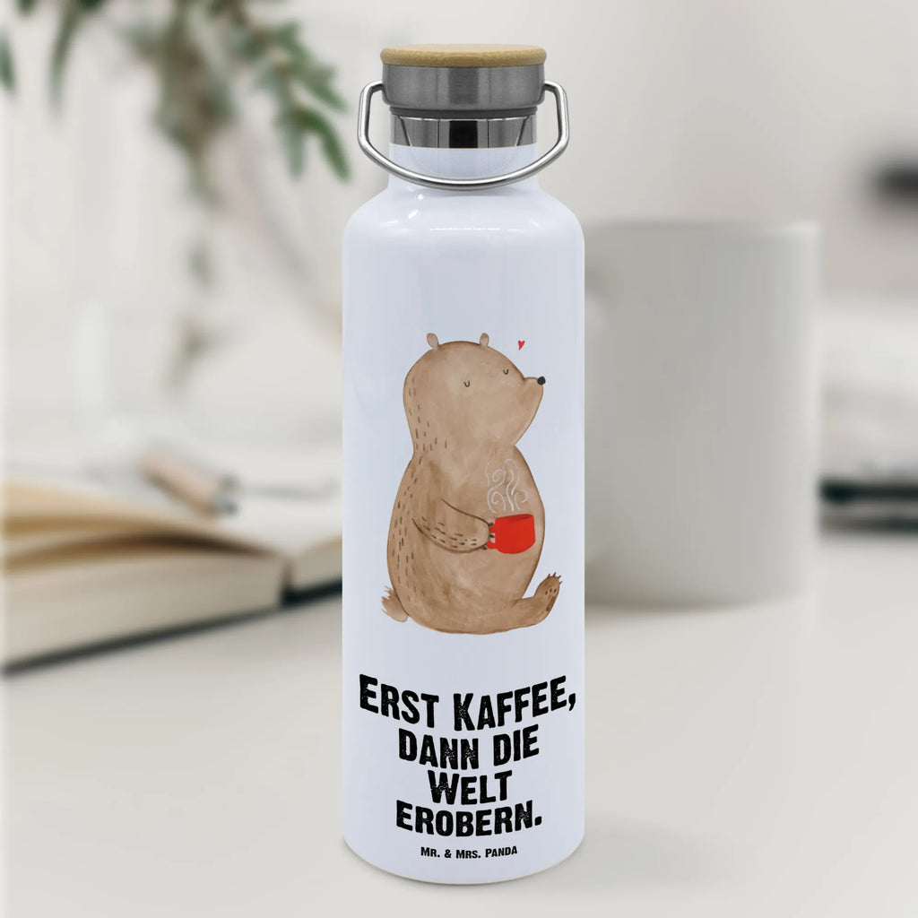 Trinkflasche Bär Kaffee Thermosflasche, Isolierflasche, Edelstahl, Trinkflasche, isoliert, Wamrhaltefunktion, Sportflasche, Flasche zum Sport, Sportlerflasche, Bär, Teddy, Teddybär, Kaffee, Coffee, Bären, guten Morgen, Morgenroutine, Welt erobern, Welt retten, Motivation