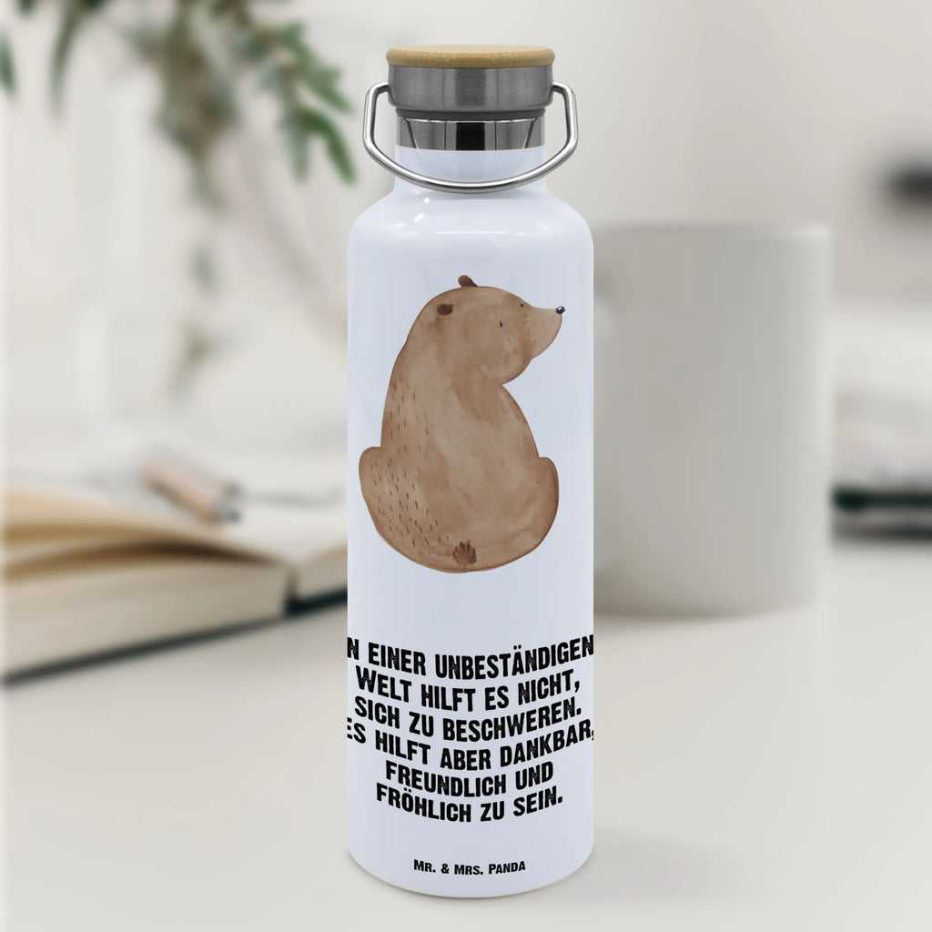 Trinkflasche Bär Schulterblick Thermosflasche, Isolierflasche, Edelstahl, Trinkflasche, isoliert, Wamrhaltefunktion, Sportflasche, Flasche zum Sport, Sportlerflasche, Bär, Teddy, Teddybär, Selbstachtung, Weltansicht, Motivation, Bären, Bärenliebe, Weisheit