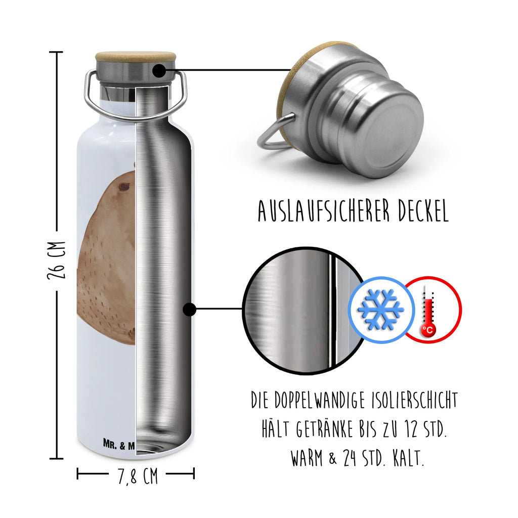 Trinkflasche Bär Schulterblick Thermosflasche, Isolierflasche, Edelstahl, Trinkflasche, isoliert, Wamrhaltefunktion, Sportflasche, Flasche zum Sport, Sportlerflasche, Bär, Teddy, Teddybär, Selbstachtung, Weltansicht, Motivation, Bären, Bärenliebe, Weisheit