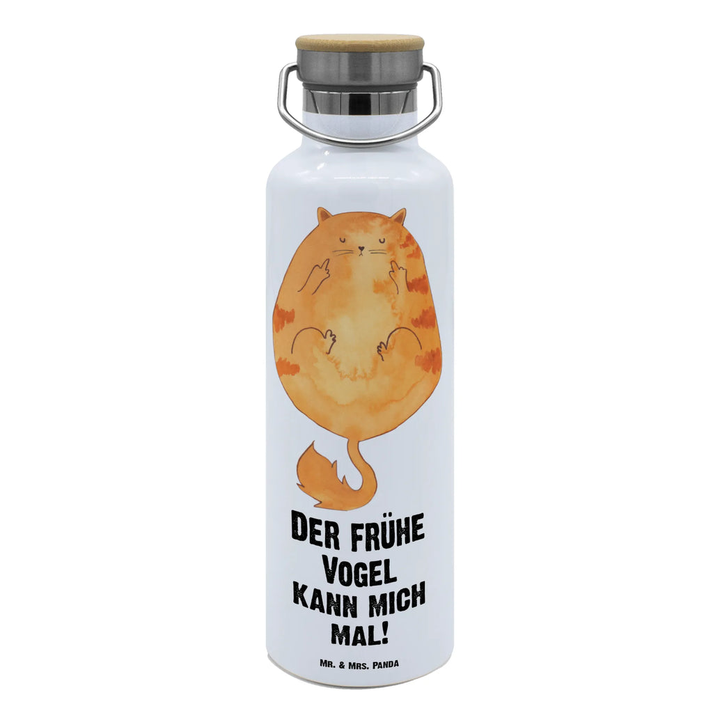 Trinkflasche Katze Frühaufsteher Thermosflasche, Isolierflasche, Edelstahl, Trinkflasche, isoliert, Wamrhaltefunktion, Sportflasche, Flasche zum Sport, Sportlerflasche, Katze, Katzenmotiv, Katzenfan, Katzendeko, Katzenfreund, Katzenliebhaber, Katzenprodukte, Katzenartikel, Katzenaccessoires, Katzensouvenirs, Katzenliebhaberprodukte, Katzenmotive, Der frühe Vogel kann mich mal, Morgenmuffel, Frühaufsteher, Kaffee, Katzen, Kater, Mietze