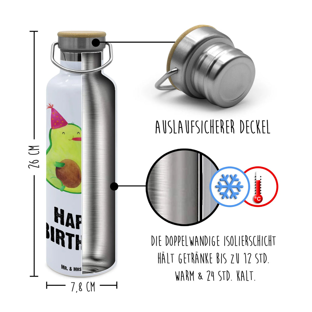 Trinkflasche Avocado Geburtstag Thermosflasche, Isolierflasche, Edelstahl, Trinkflasche, isoliert, Wamrhaltefunktion, Sportflasche, Flasche zum Sport, Sportlerflasche, Avocado, Veggie, Vegan, Gesund