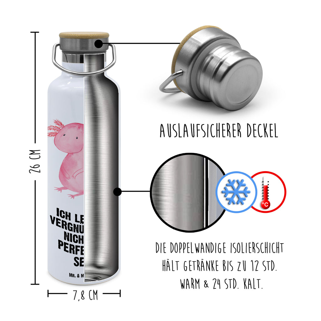 Trinkflasche Axolotl null Thermosflasche, Isolierflasche, Edelstahl, Trinkflasche, isoliert, Wamrhaltefunktion, Sportflasche, Flasche zum Sport, Sportlerflasche, Axolotl, Molch, Axolot, vergnügt, fröhlich, zufrieden, Lebensstil, Weisheit, Lebensweisheit, Liebe, Freundin