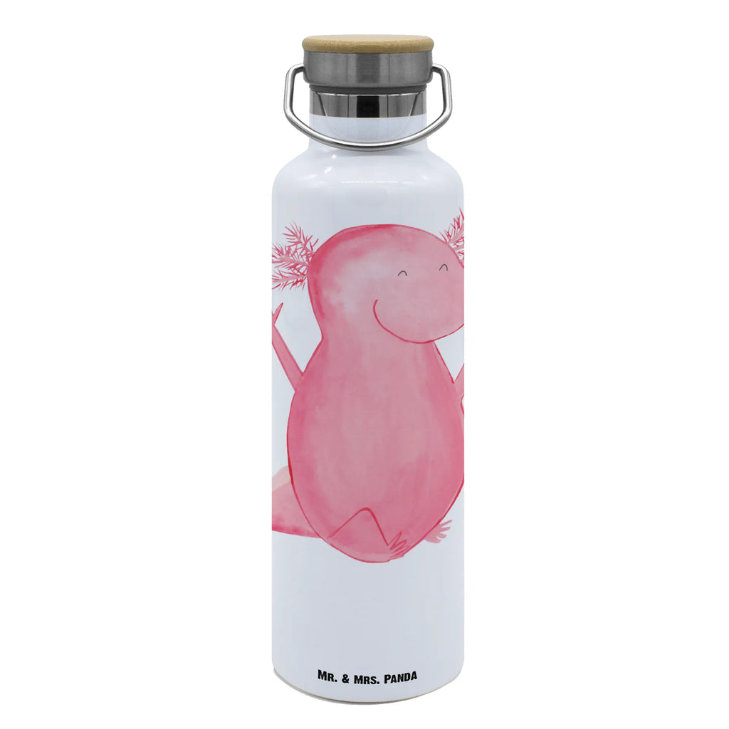 Trinkflasche Axolotl Hurra Thermosflasche, Isolierflasche, Edelstahl, Trinkflasche, isoliert, Wamrhaltefunktion, Sportflasche, Flasche zum Sport, Sportlerflasche, Axolotl, Molch, Axolot, Schwanzlurch, Lurch, Lurche, fröhlich, Spaß, Freude, Motivation, Zufriedenheit