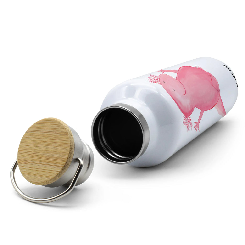 Trinkflasche Axolotl Hurra Thermosflasche, Isolierflasche, Edelstahl, Trinkflasche, isoliert, Wamrhaltefunktion, Sportflasche, Flasche zum Sport, Sportlerflasche, Axolotl, Molch, Axolot, Schwanzlurch, Lurch, Lurche, fröhlich, Spaß, Freude, Motivation, Zufriedenheit