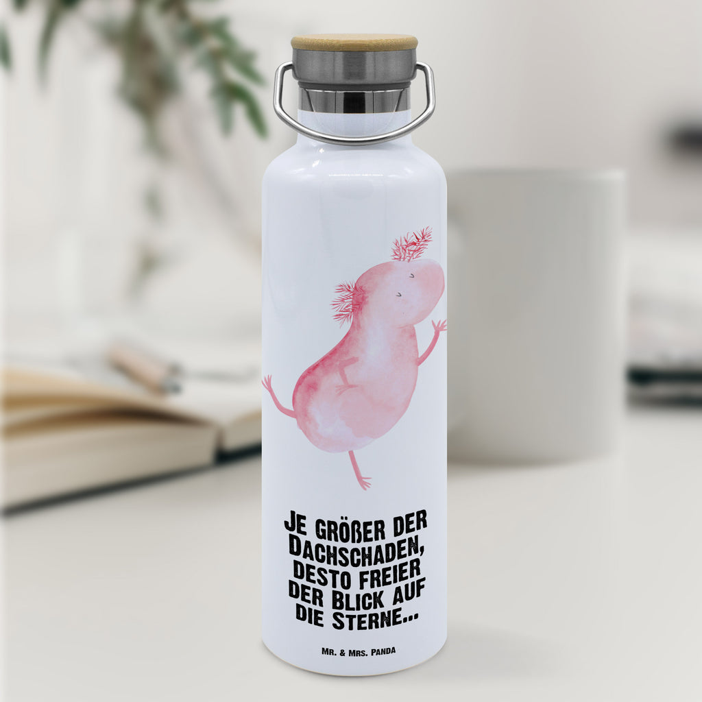 Trinkflasche Axolotl Tanzen Thermosflasche, Isolierflasche, Edelstahl, Trinkflasche, isoliert, Wamrhaltefunktion, Sportflasche, Flasche zum Sport, Sportlerflasche, Axolotl, Molch, Axolot, Schwanzlurch, Lurch, Lurche, Dachschaden, Sterne, verrückt, Freundin, beste Freundin