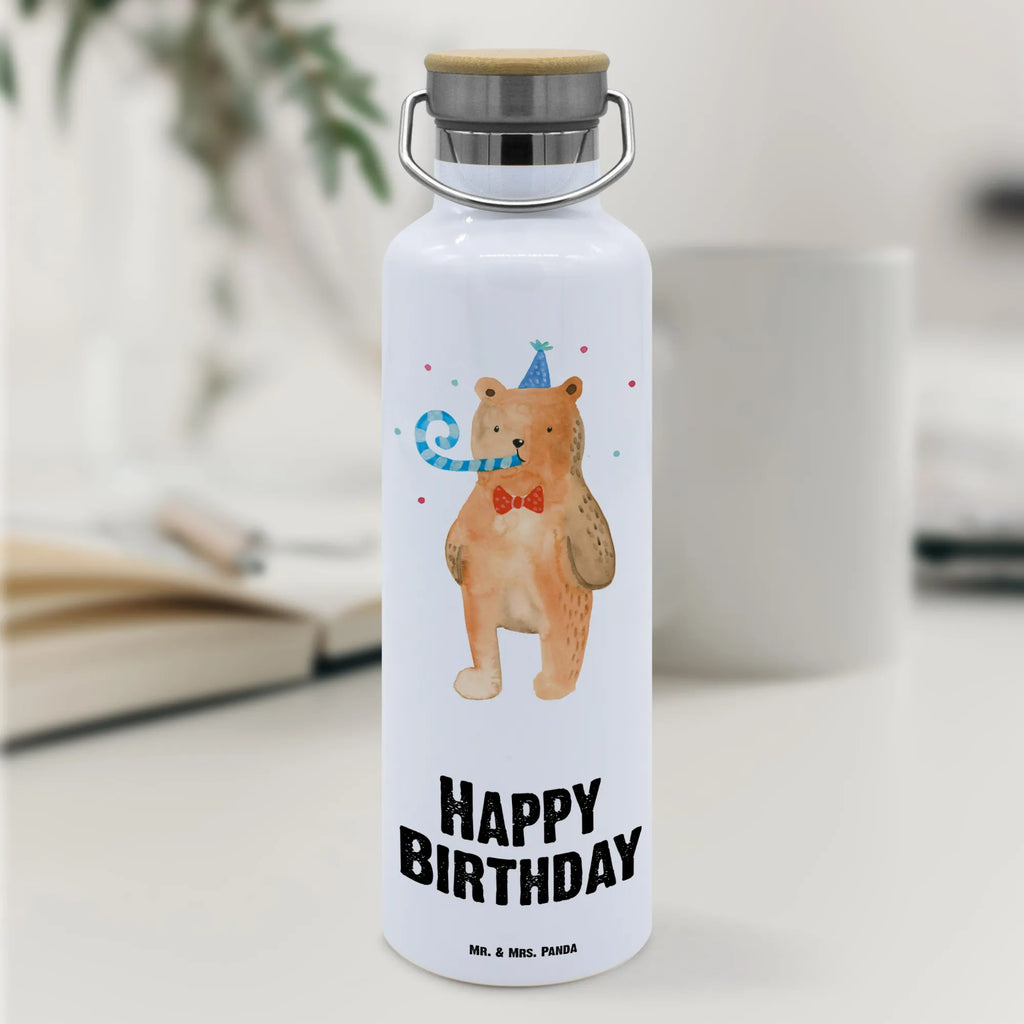 Trinkflasche Bär Geburtstag Thermosflasche, Isolierflasche, Edelstahl, Trinkflasche, isoliert, Wamrhaltefunktion, Sportflasche, Flasche zum Sport, Sportlerflasche, Bär, Teddy, Teddybär, Happy Birthday, Alles Gute, Glückwunsch, Geburtstag