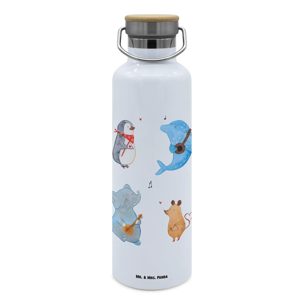 Trinkflasche Big Band Thermosflasche, Isolierflasche, Edelstahl, Trinkflasche, isoliert, Wamrhaltefunktion, Sportflasche, Flasche zum Sport, Sportlerflasche, Tiermotive, Gute Laune, lustige Sprüche, Tiere, Hund, Pinguin, Maus, Elefant, Delfin, Gitarre, Band, Triangel, Musikanten, Musik