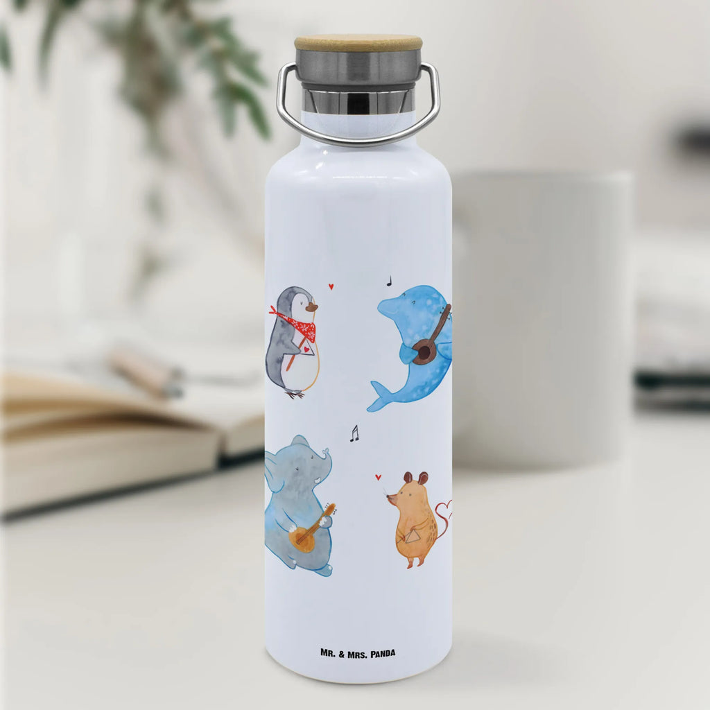 Trinkflasche Big Band Thermosflasche, Isolierflasche, Edelstahl, Trinkflasche, isoliert, Wamrhaltefunktion, Sportflasche, Flasche zum Sport, Sportlerflasche, Tiermotive, Gute Laune, lustige Sprüche, Tiere, Hund, Pinguin, Maus, Elefant, Delfin, Gitarre, Band, Triangel, Musikanten, Musik